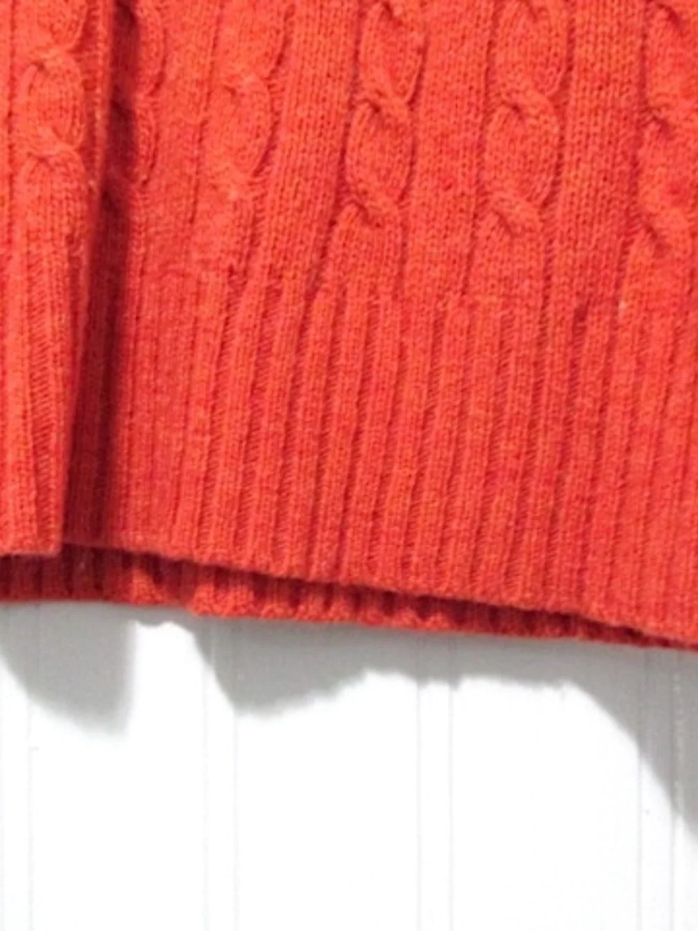 J.Crew Rusty Orange Cable Knit Cashmere Blend Sweater, Size M